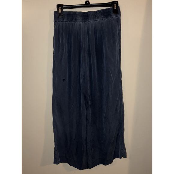 Kit and Ace | Women’s 4 | Chatham Culottes Silk Wide Leg Crop Dusty Blue Pants - Picture 1 of 9